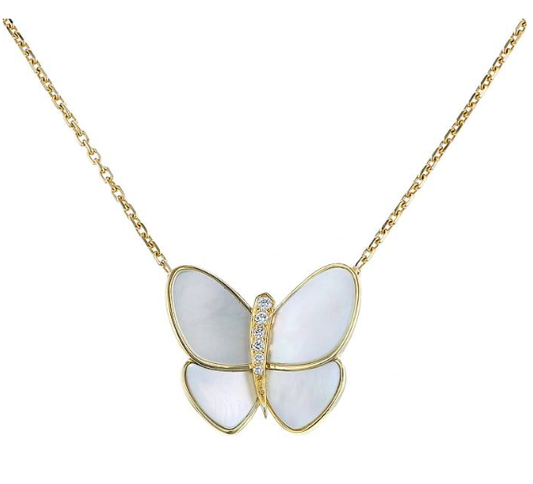 [BloomBling]BUTTERFLY GOLD MOP DIAMOND NECKLACE
