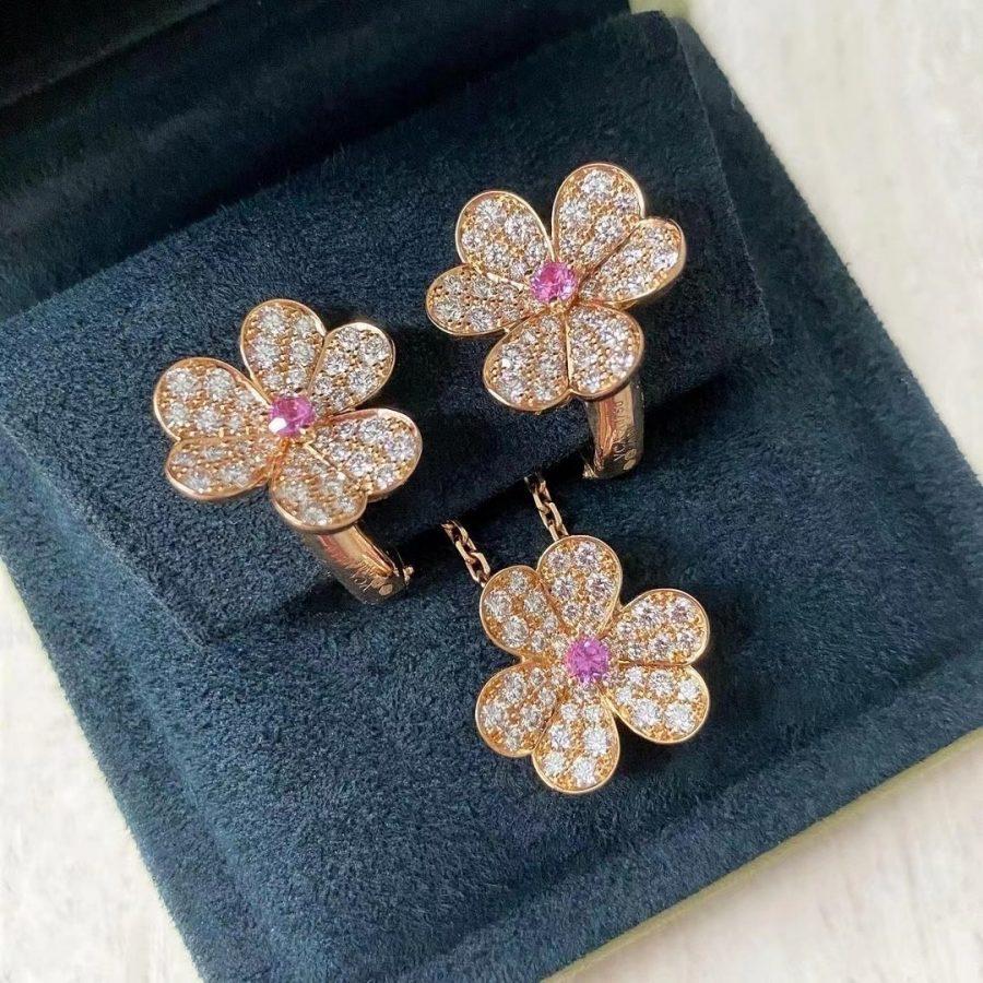 [BloomBling]FRIVOLE ROSE GOLD FLOWER DIAMOND NECKLACE
