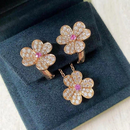 [BloomBling]FRIVOLE ROSE GOLD FLOWER DIAMOND NECKLACE