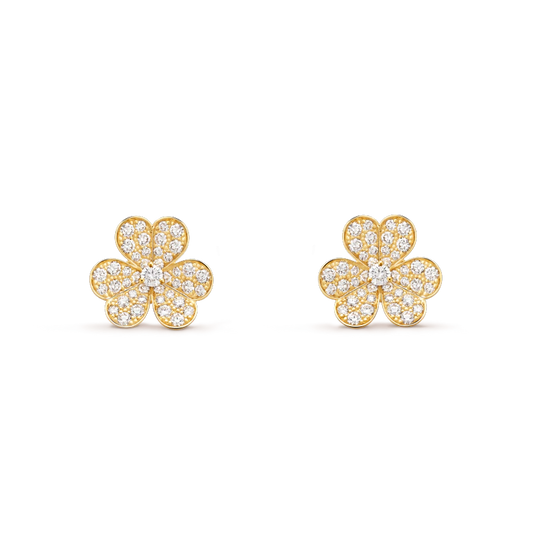 [BloomBling]FRIVOLE GOLD FLOWER DIAMOND EARRINGS