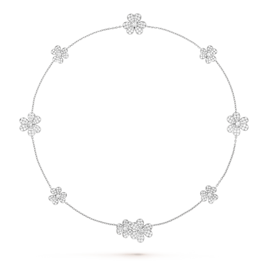 [BloomBling]FRIVOLE SILVER 9 FLOWERS NECKLACE