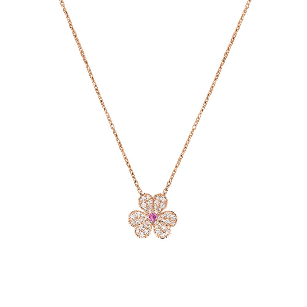 [BloomBling]FRIVOLE ROSE GOLD FLOWER DIAMOND NECKLACE