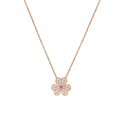 [BloomBling]FRIVOLE ROSE GOLD FLOWER DIAMOND NECKLACE