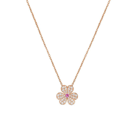 [BloomBling]FRIVOLE ROSE GOLD FLOWER DIAMOND NECKLACE