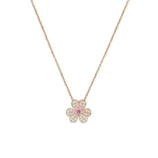 [BloomBling]FRIVOLE ROSE GOLD FLOWER DIAMOND NECKLACE