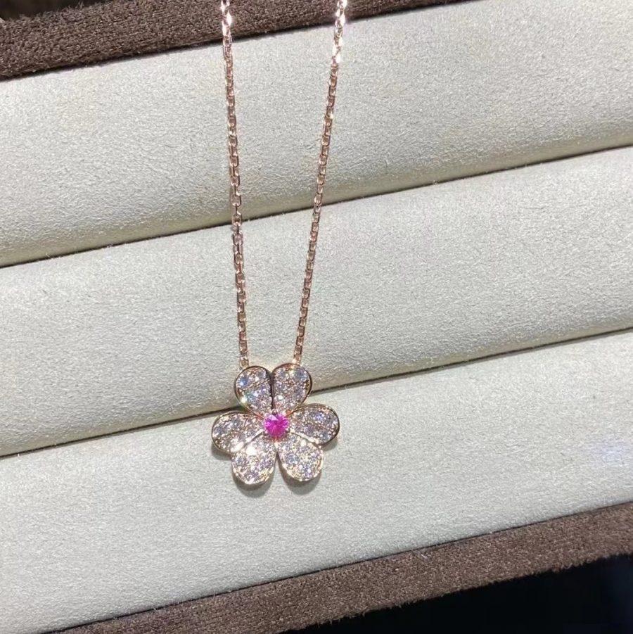 [BloomBling]FRIVOLE ROSE GOLD FLOWER DIAMOND NECKLACE