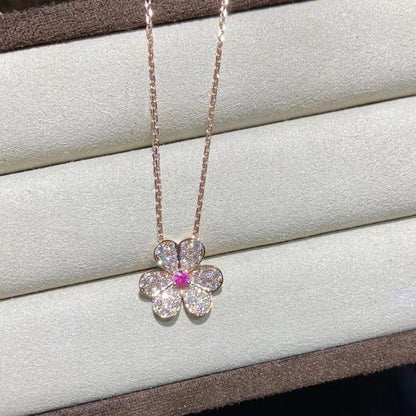 [BloomBling]FRIVOLE ROSE GOLD FLOWER DIAMOND NECKLACE