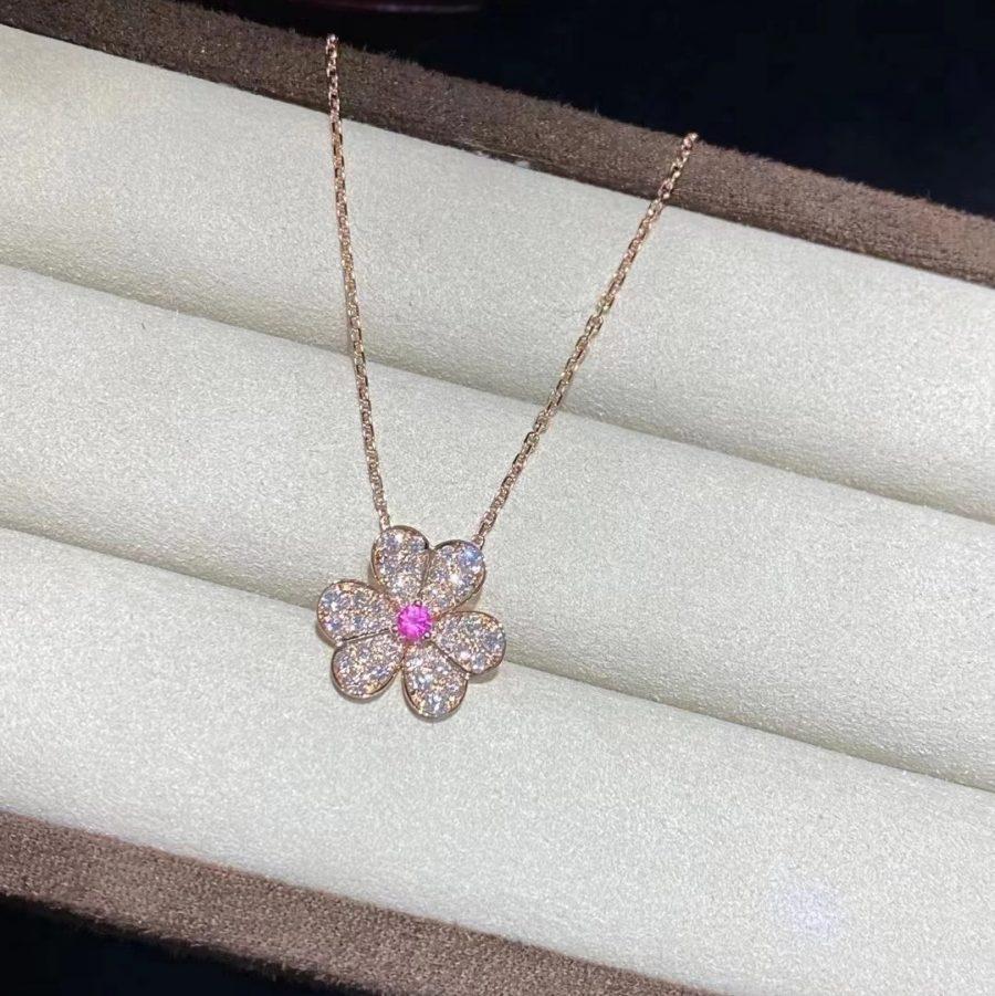 [BloomBling]FRIVOLE ROSE GOLD FLOWER DIAMOND NECKLACE