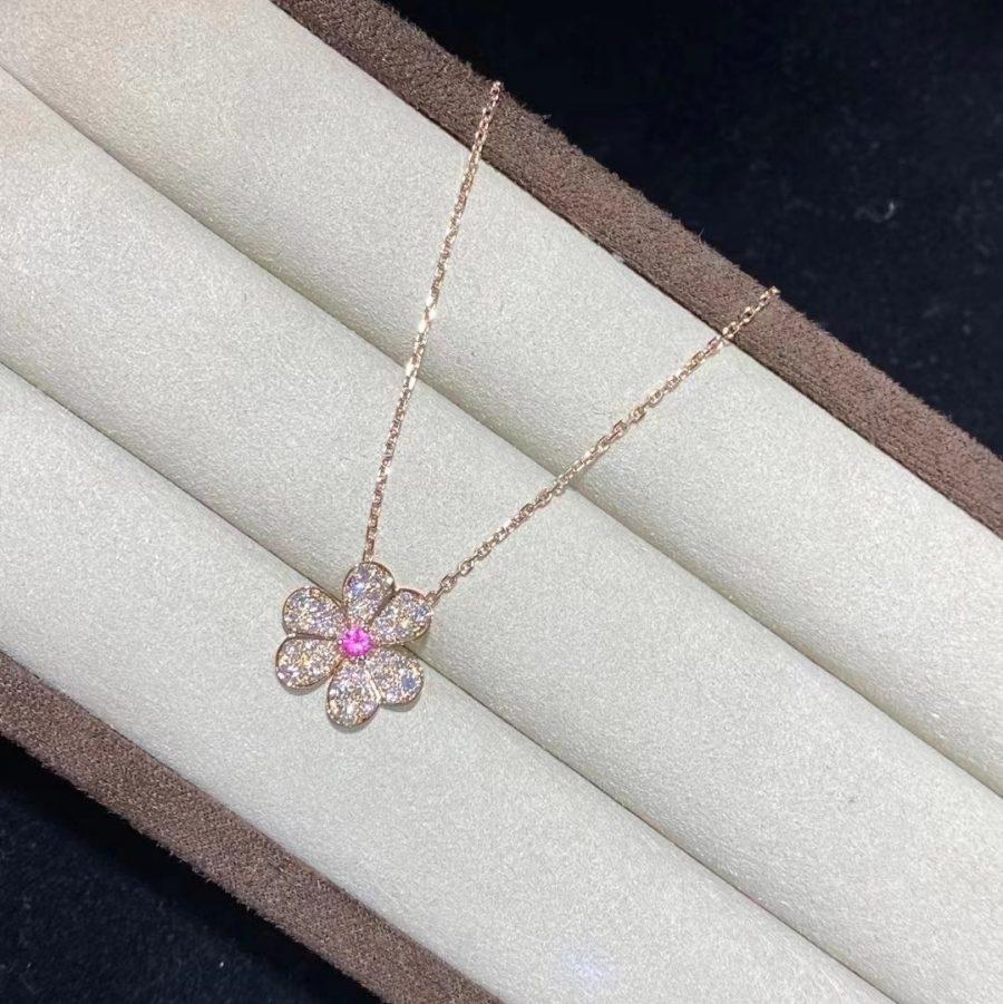 [BloomBling]FRIVOLE ROSE GOLD FLOWER DIAMOND NECKLACE