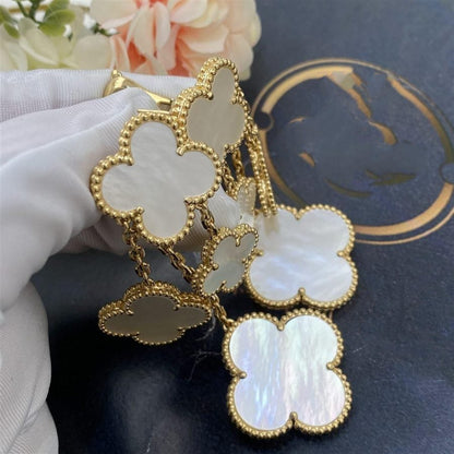 [BloomBling]CLOVER EARRINGS WHITE MOP 4 MOTIFS GOLD