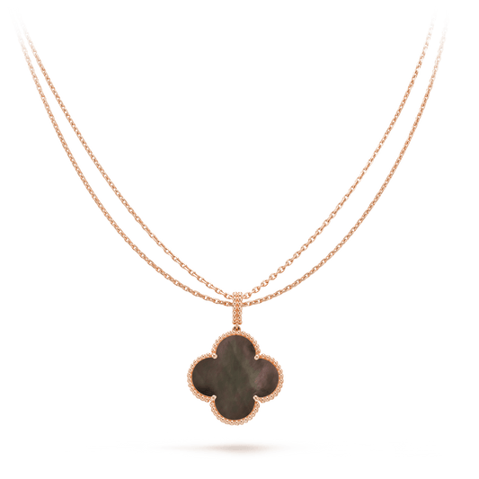[BloomBling]CLOVER 25MM GOLD DARK MOP BIG CLOVER NECKLACE