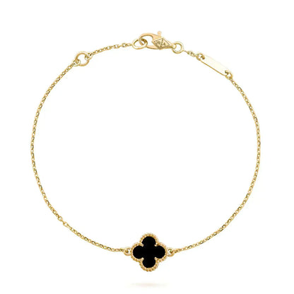 [BloomBling]CLOVER ONYX SINGLE FLOWER BRACELET