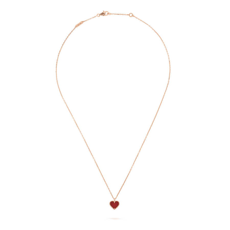 [BloomBling]SWEET CLOVER CARNELIAN HEART NECKLACE