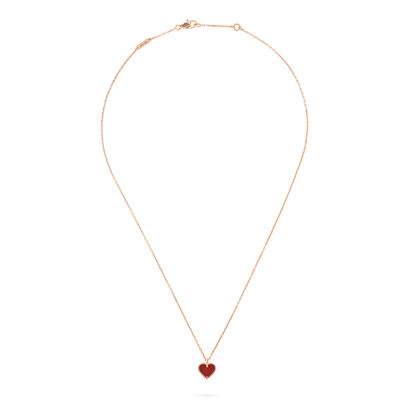 [BloomBling]SWEET CLOVER CARNELIAN HEART NECKLACE