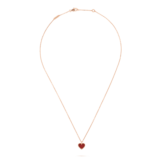 [BloomBling]SWEET CLOVER CARNELIAN HEART NECKLACE