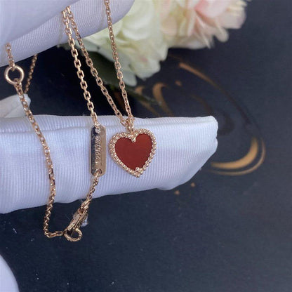 [BloomBling]SWEET CLOVER CARNELIAN HEART NECKLACE