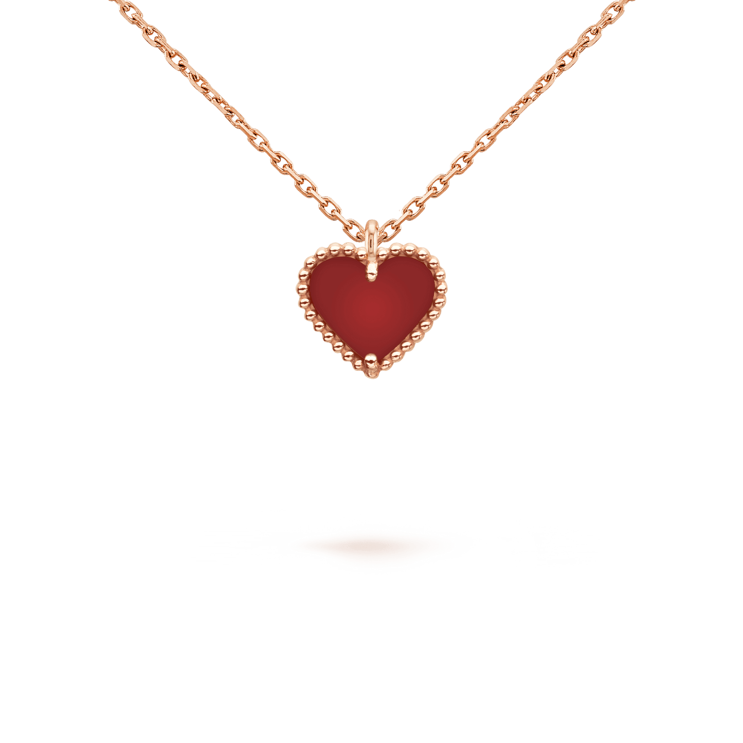 [BloomBling]SWEET CLOVER CARNELIAN HEART NECKLACE