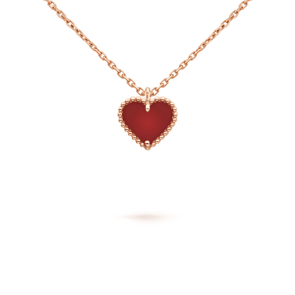 [BloomBling]SWEET CLOVER CARNELIAN HEART NECKLACE