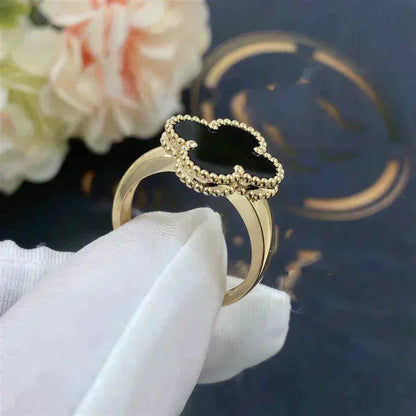 [BloomBling]CLOVER ONYX RING