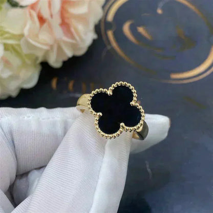 [BloomBling]CLOVER ONYX RING