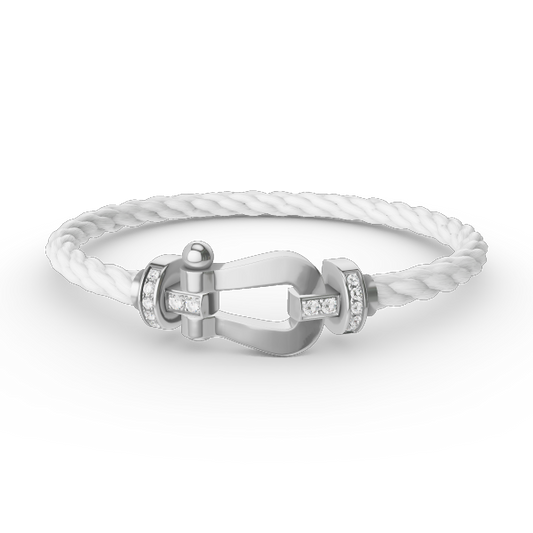[BloomBling]FORCE LARGE HORSESHOE HALF DIAMOND BRACELET SILVER