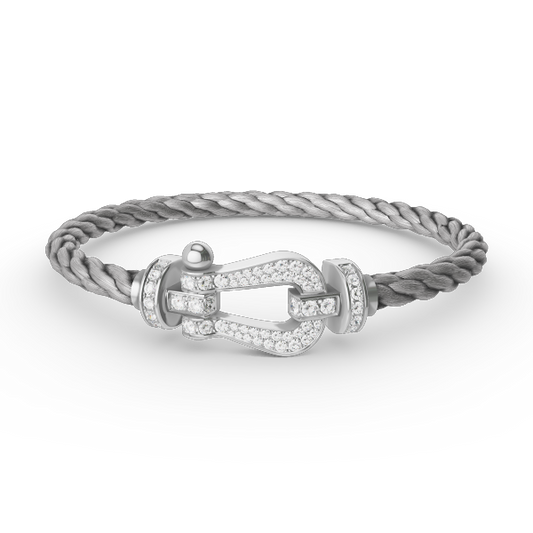 [BloomBling]FORCE LARGE HORSESHOE FULL DIAMOND BRACELET SILVER