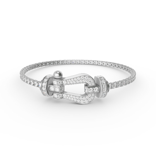 [BloomBling]FORCE  LARGE HORSESHOE FULL DIAMOND TENNIS BRACELET